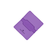 Load image into Gallery viewer, Card Case - Plum Leather Front Angle in Color &#39;Plum Leather&#39;
