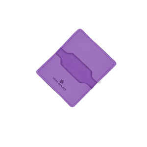 Card Case - Plum Leather Front Angle in Color 'Plum Leather'