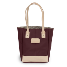 Load image into Gallery viewer, Alamo Heights Tote - Burgundy Coated Canvas Front Angle in Color &#39;Burgundy Coated Canvas&#39;
