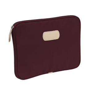 15" Computer Case - Burgundy Coated Canvas Front Angle in Color 'Burgundy Coated Canvas'