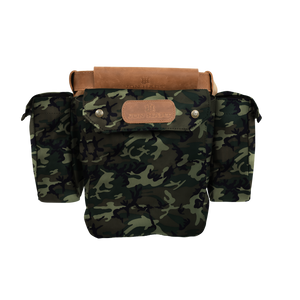 Bird Bag - Classic Camo Coated Canvas Front Angle in Color 'Classic Camo Coated Canvas'