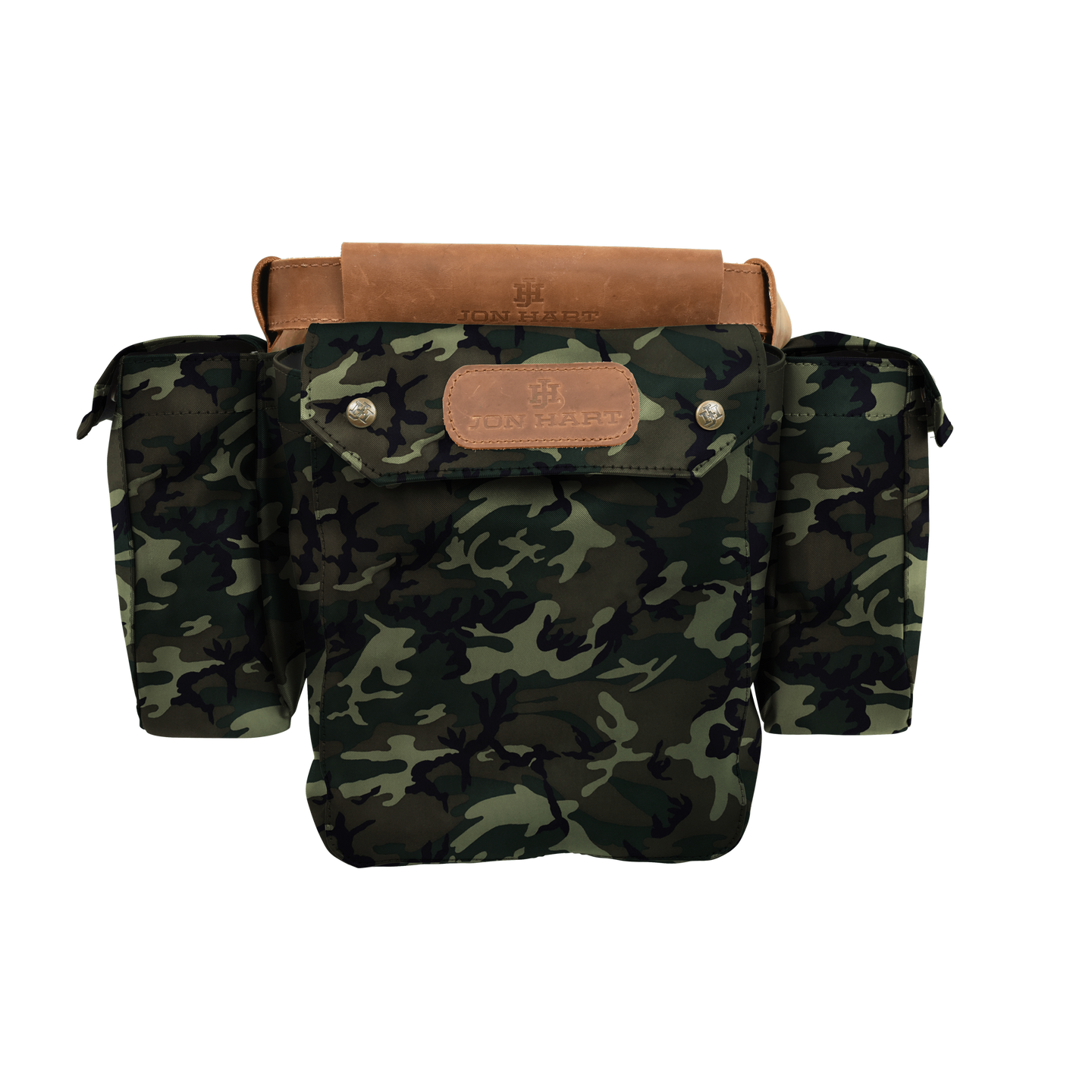 Bird Bag - Classic Camo Coated Canvas Front Angle in Color 'Classic Camo Coated Canvas'