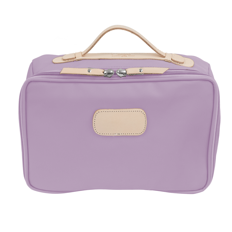 Large Travel Kit - Lilac Coated Canvas Front Angle in Color 'Lilac Coated Canvas'