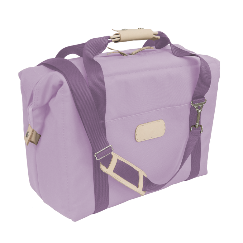 Large Cooler - Lilac Coated Canvas Front Angle in Color 'Lilac Coated Canvas'
