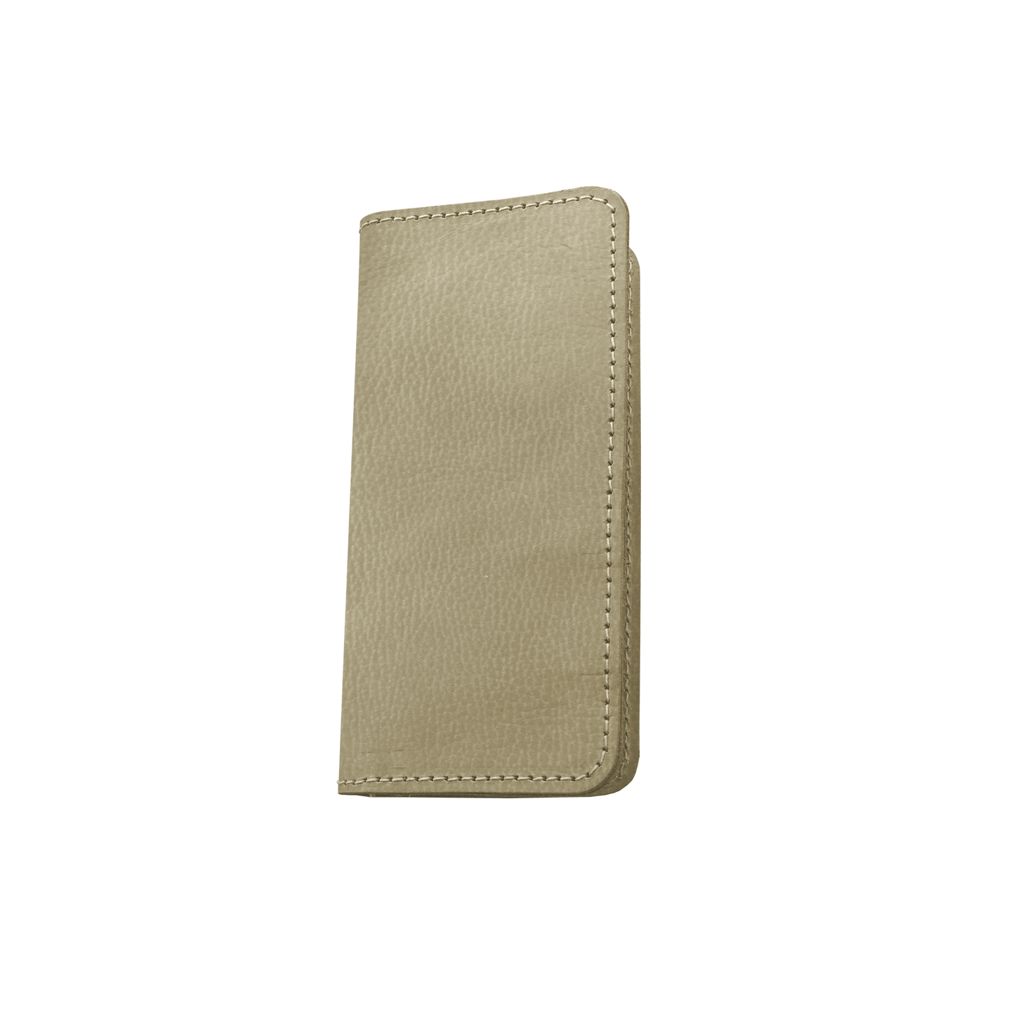 Wood Wallet - Champagne Leather Front Angle in Color 'Champagne Leather'