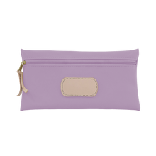 Load image into Gallery viewer, Large Pouch - Lilac Coated Canvas Front Angle in Color &#39;Lilac Coated Canvas&#39;
