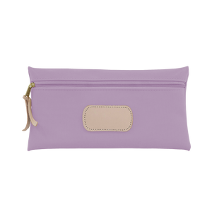 Large Pouch - Lilac Coated Canvas Front Angle in Color 'Lilac Coated Canvas'