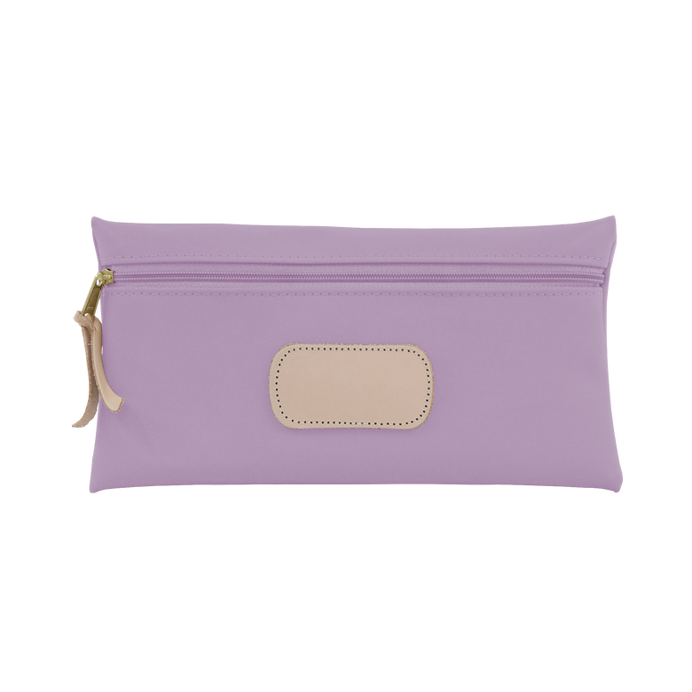 Large Pouch - Lilac Coated Canvas Front Angle in Color 'Lilac Coated Canvas'