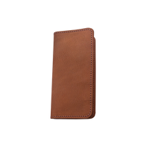 Load image into Gallery viewer, Wood Wallet - Blonde Leather Front Angle in Color &#39;Blonde Leather&#39;
