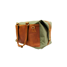 Load image into Gallery viewer, JH Duffle - Olive Canvas Front Angle in Color &#39;Olive Canvas&#39;
