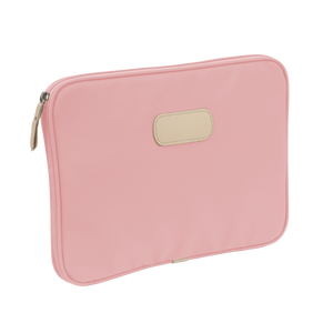 13" Computer Case - Rose Coated Canvas Front Angle in Color 'Rose Coated Canvas'