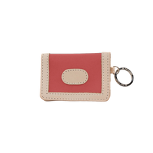 Load image into Gallery viewer, ID Wallet - Coral Coated Canvas Front Angle in Color &#39;Coral Coated Canvas&#39;
