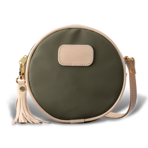 Luna - Moss Coated Canvas Front Angle in Color 'Moss Coated Canvas'