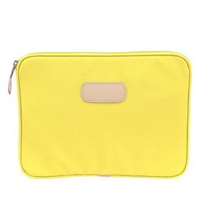13" Computer Case - Lemon Coated Canvas Front Angle in Color 'Lemon Coated Canvas'