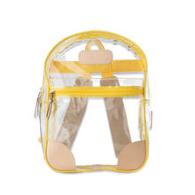 Load image into Gallery viewer, Clear Backpack - Lemon Front Angle in Color &#39;Lemon Webbing&#39;
