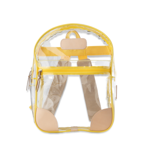 Clear Backpack - Lemon Front Angle in Color 'Lemon Webbing'