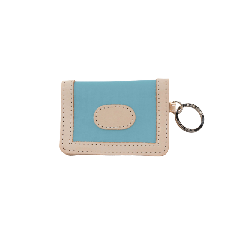 ID Wallet - Ocean Blue Coated Canvas Front Angle in Color 'Ocean Blue Coated Canvas'