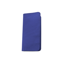Load image into Gallery viewer, Wood Wallet - Royal Blue Leather Front Angle in Color &#39;Royal Blue Leather&#39;
