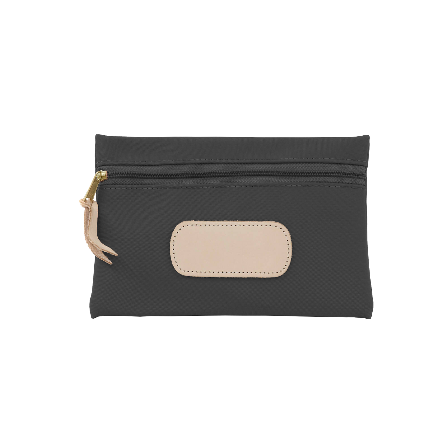 Pouch - Charcoal Coated Canvas Front Angle in Color 'Charcoal Coated Canvas'