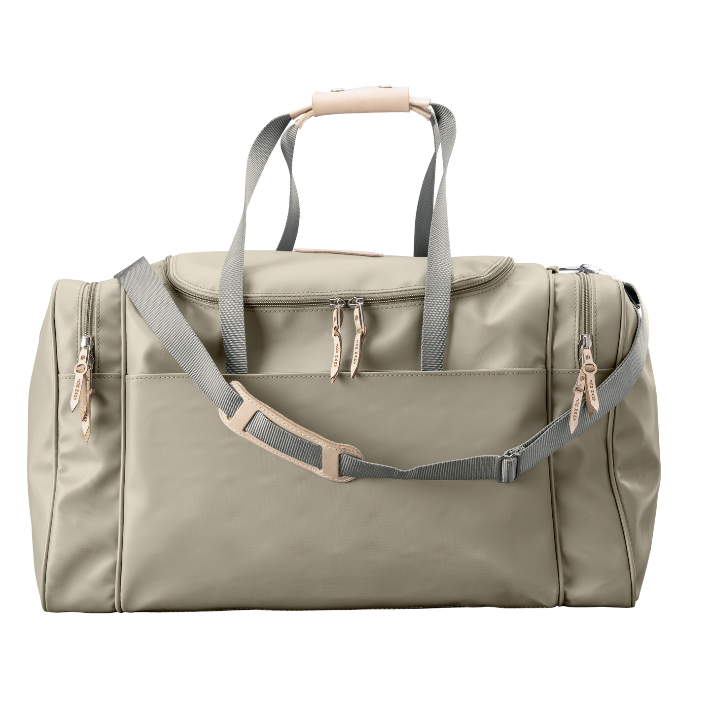 Large Square Duffel - Tan Coated Canvas Front Angle in Color 'Tan Coated Canvas'
