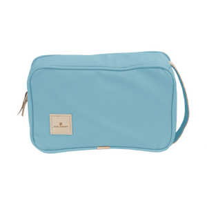Small Travel Kit - Ocean Blue Coated Canvas Front Angle in Color 'Ocean Blue Coated Canvas'