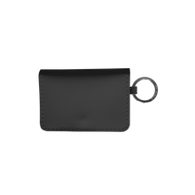 Load image into Gallery viewer, Leather ID Wallet - Black Leather Front Angle in Color &#39;Black Leather&#39;
