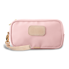 Load image into Gallery viewer, Wristlet - Rose Coated Canvas Front Angle in Color &#39;Rose Coated Canvas&#39;
