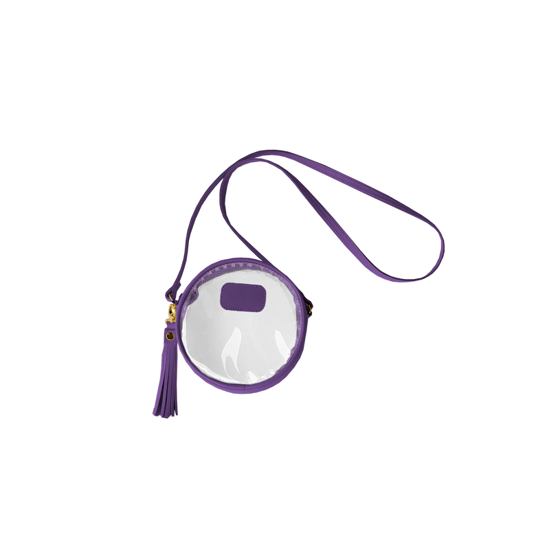 Clear Luna - Plum Leather Front Angle in Color 'Plum Leather'