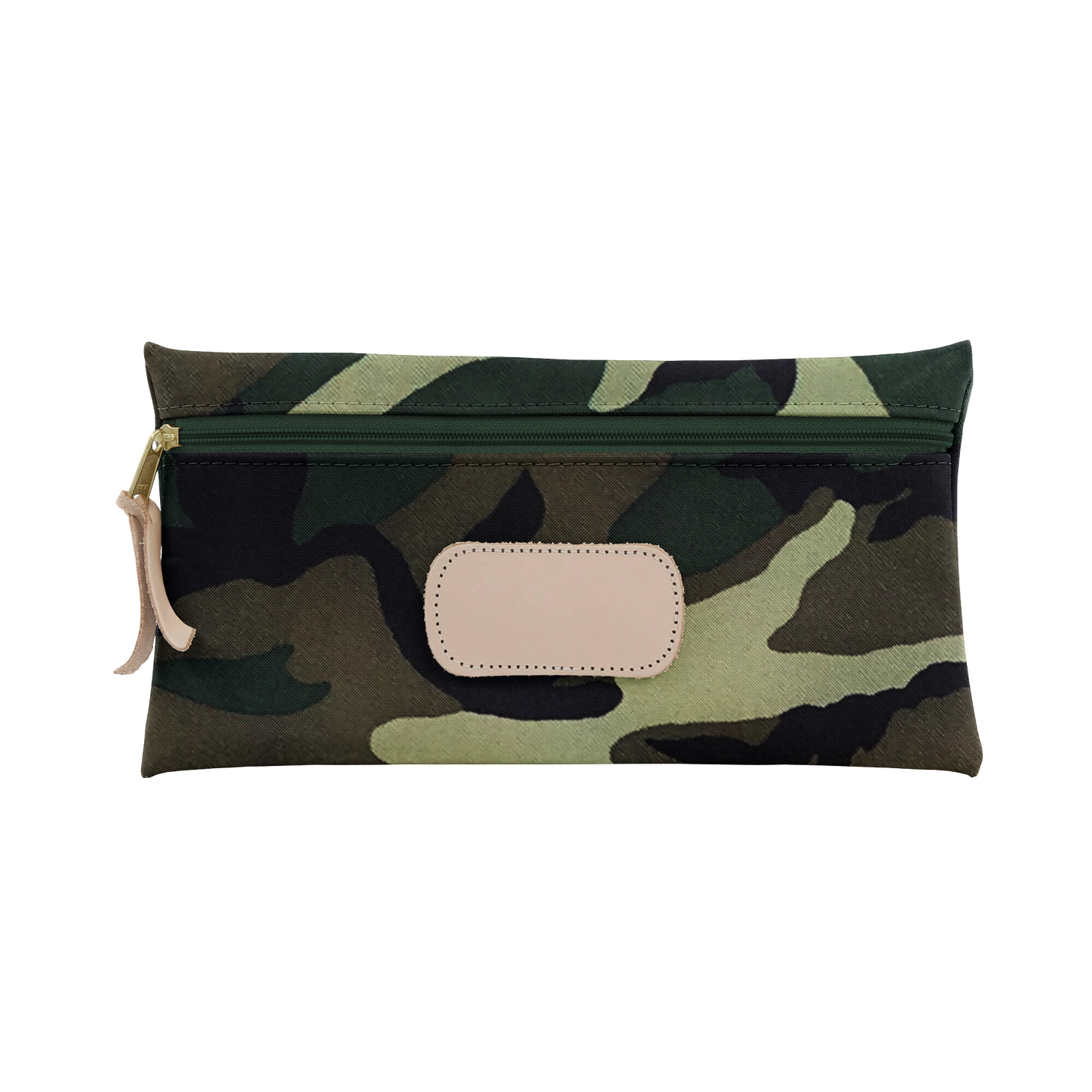 Large Pouch - Classic Camo Coated Canvas Front Angle in Color 'Classic Camo Coated Canvas'