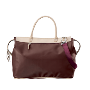 Burleson Bag - Burgundy Coated Canvas Front Angle in Color 'Burgundy Coated Canvas'
