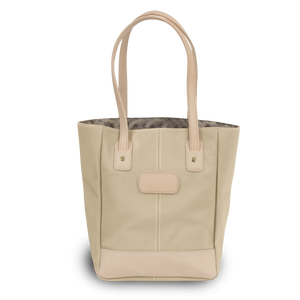 Alamo Heights Tote - Tan Coated Canvas Front Angle in Color 'Tan Coated Canvas'