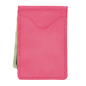McClip - Hot Pink Leather Front Angle in Color 'Hot Pink Leather'