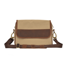 Load image into Gallery viewer, JH Messenger Bag - Khaki Canvas Front Angle in Color &#39;Khaki Canvas&#39;
