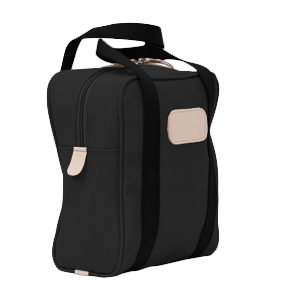 Shag Bag - Black Coated Canvas Front Angle in Color 'Black Coated Canvas'