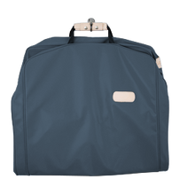 Load image into Gallery viewer, 50&quot; Garment Bag - French Blue Coated Canvas Front Angle in Color &#39;French Blue Coated Canvas&#39;
