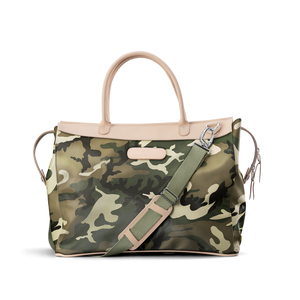 Burleson Bag - Classic Camo Coated Canvas Front Angle in Color 'Classic Camo Coated Canvas'