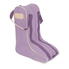 Load image into Gallery viewer, Boot Bag - Lilac Coated Canvas Front Angle in Color &#39;Lilac Coated Canvas&#39;
