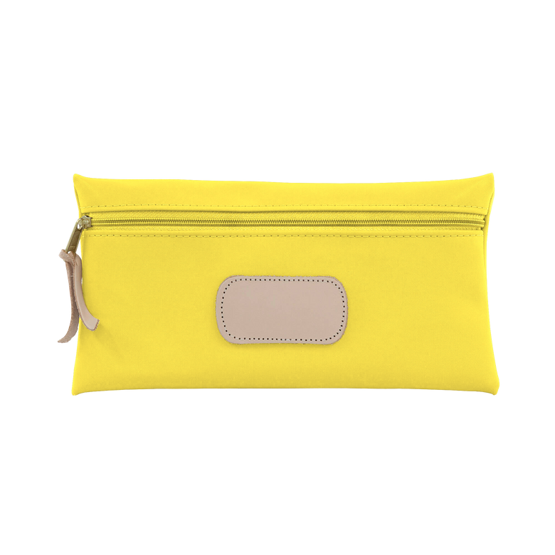 Large Pouch - Lemon Coated Canvas Front Angle in Color 'Lemon Coated Canvas'