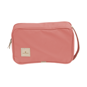 Small Travel Kit - Coral Coated Canvas Front Angle in Color 'Coral Coated Canvas'