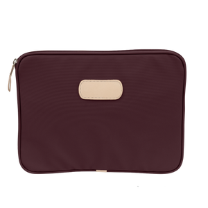 13" Computer Case - Burgundy Coated Canvas Front Angle in Color 'Burgundy Coated Canvas'