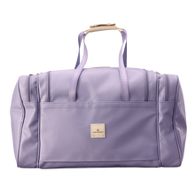 Load image into Gallery viewer, Large Square Duffel - Lilac Coated Canvas Front Angle in Color &#39;Lilac Coated Canvas&#39;

