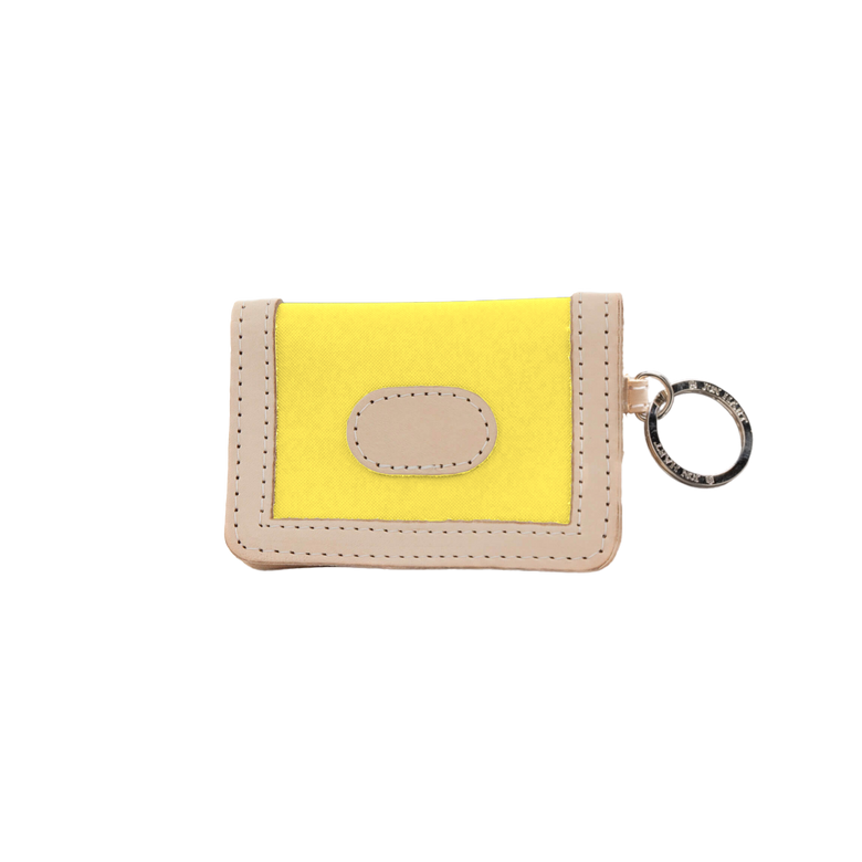 ID Wallet - Lemon Coated Canvas Front Angle in Color 'Lemon Coated Canvas'