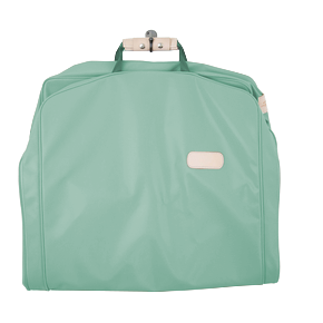 50" Garment Bag - Mint Coated Canvas Front Angle in Color 'Mint Coated Canvas'