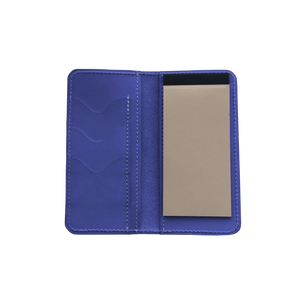 Wood Wallet - Royal Blue Leather Front Angle in Color 'Royal Blue Leather'