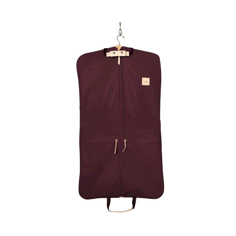 Two-Suiter - Burgundy Coated Canvas Front Angle in Color 'Burgundy Coated Canvas'