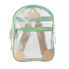 Load image into Gallery viewer, Clear Backpack - Mint Front Angle in Color &#39;Mint Webbing&#39;
