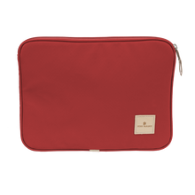Load image into Gallery viewer, 13&quot; Computer Case - Red Coated Canvas Front Angle in Color &#39;Red Coated Canvas&#39;
