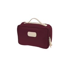 Load image into Gallery viewer, Large Travel Kit - Burgundy Coated Canvas Front Angle in Color &#39;Burgundy Coated Canvas&#39;
