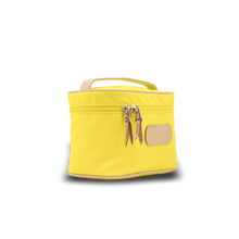 Load image into Gallery viewer, Makeup Case - Lemon Coated Canvas Front Angle in Color &#39;Lemon Coated Canvas&#39;
