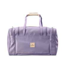 Load image into Gallery viewer, Medium Square Duffel - Lilac Coated Canvas Front Angle in Color &#39;Lilac Coated Canvas&#39;
